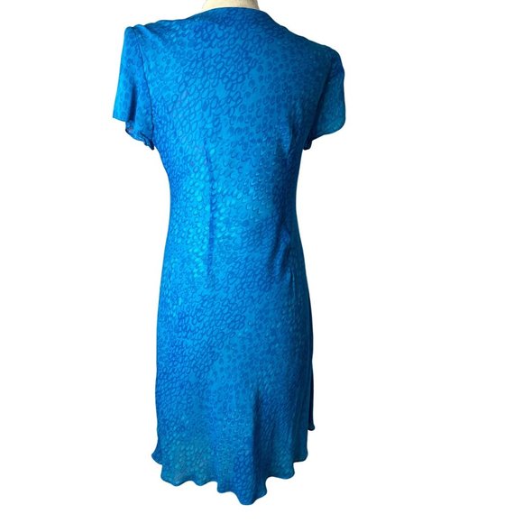 Outlook Women's Dress Size 6 Blue Paisley Short Sleeve Round Neck Lined Sheath K - Picture 4 of 13